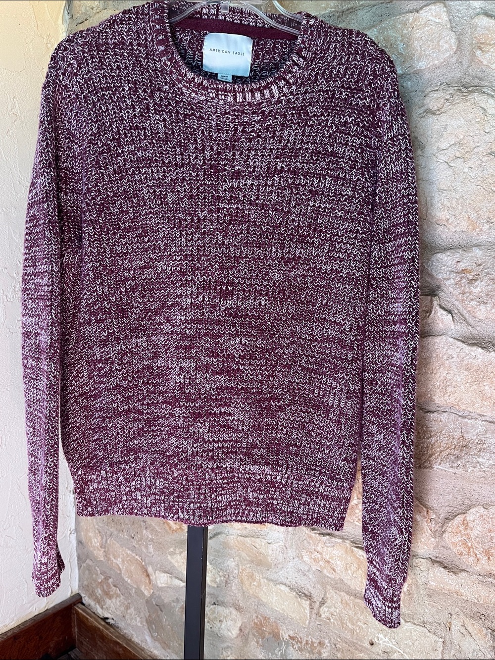 American Eagle Outfitters Marled Plum Crewneck Sweater